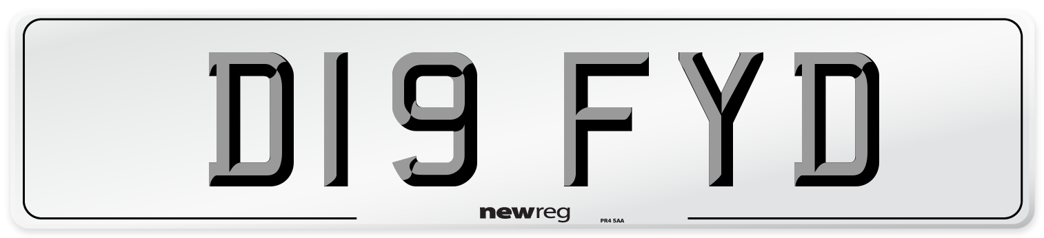 D19 FYD Number Plate from New Reg